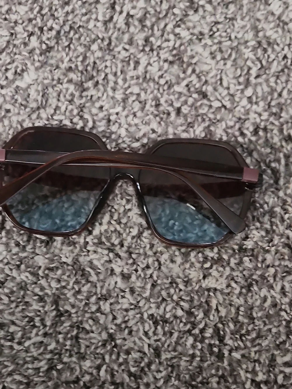 Brown Hexagon Gradient Lens Women's Sunglasses
